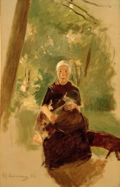 Giovane madre sotto gli alberi da Max Liebermann